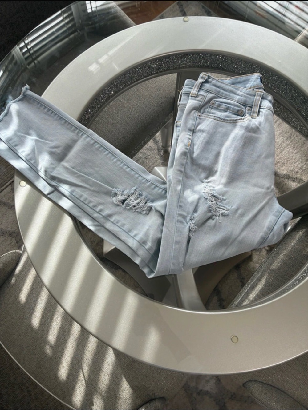 Aero Light Wash Distressed Women’s Jeans - Super High Rise